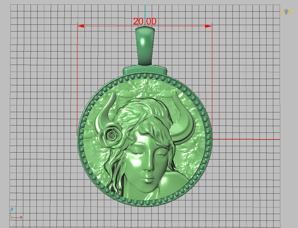 Horoscope Zodiac sign Taurus pendant 3D print model_7