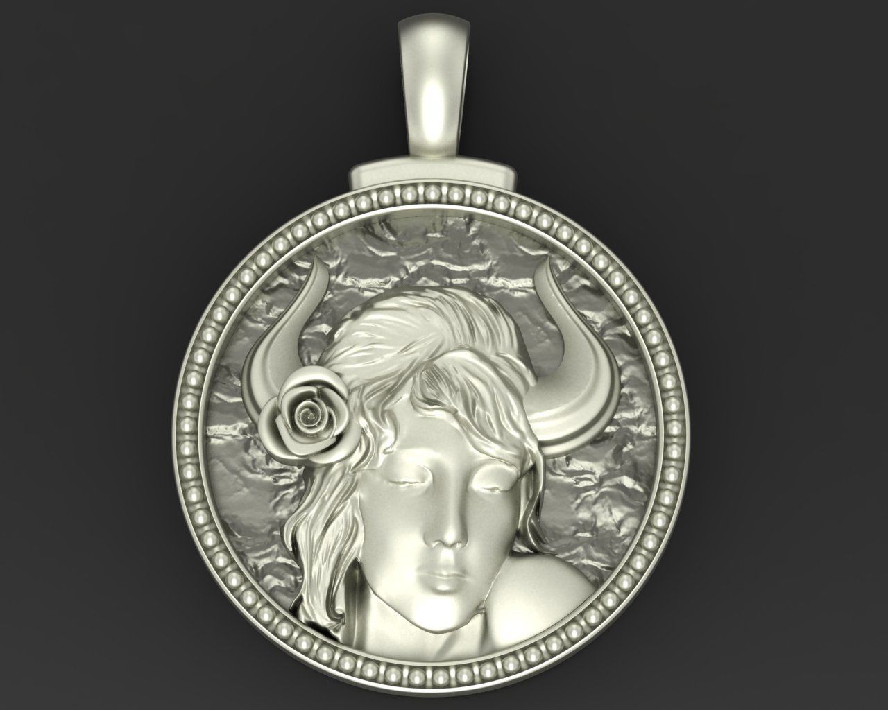 Horoscope Zodiac sign Taurus pendant 3D print model_1