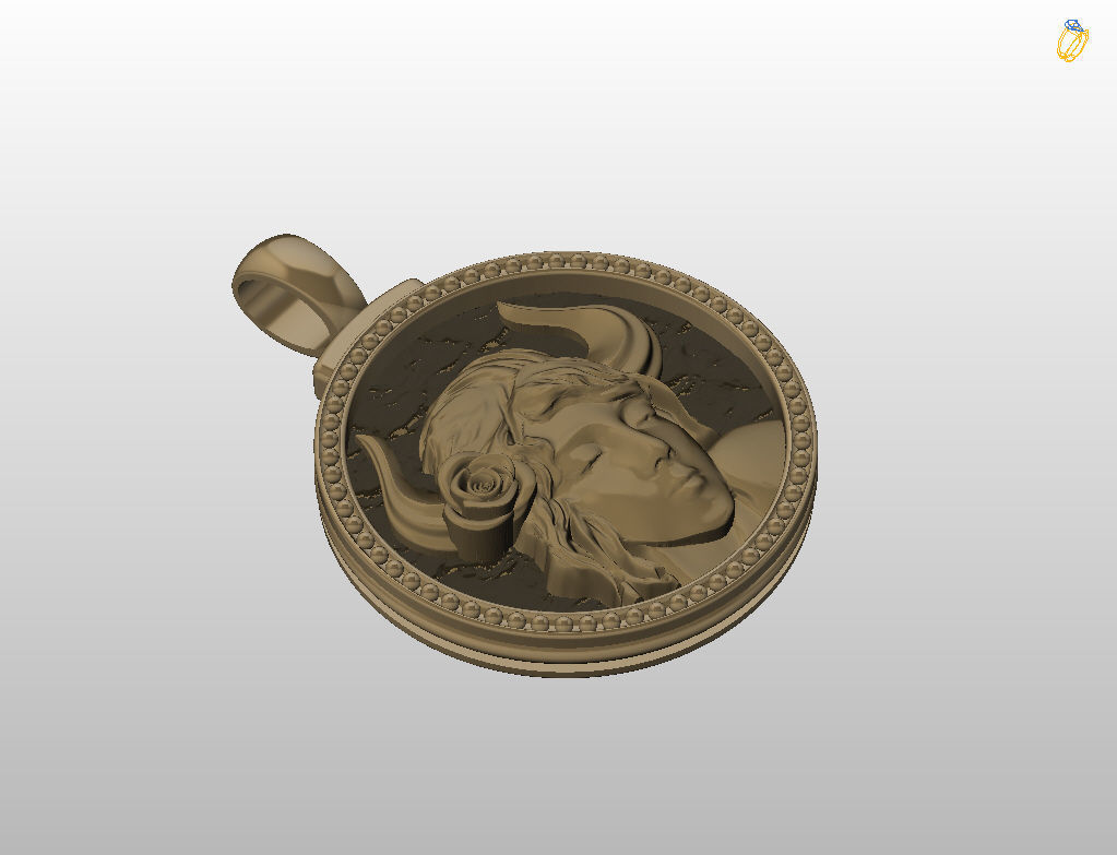 Horoscope Zodiac sign Taurus pendant 3D print model_39