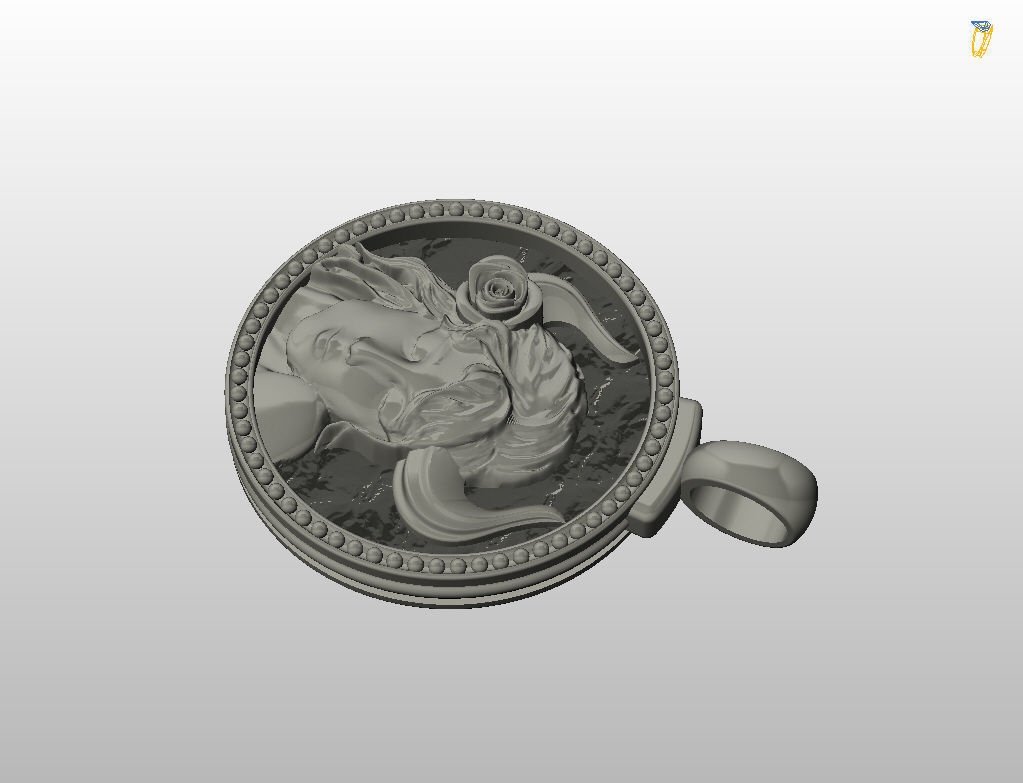 Horoscope Zodiac sign Taurus pendant 3D print model_14