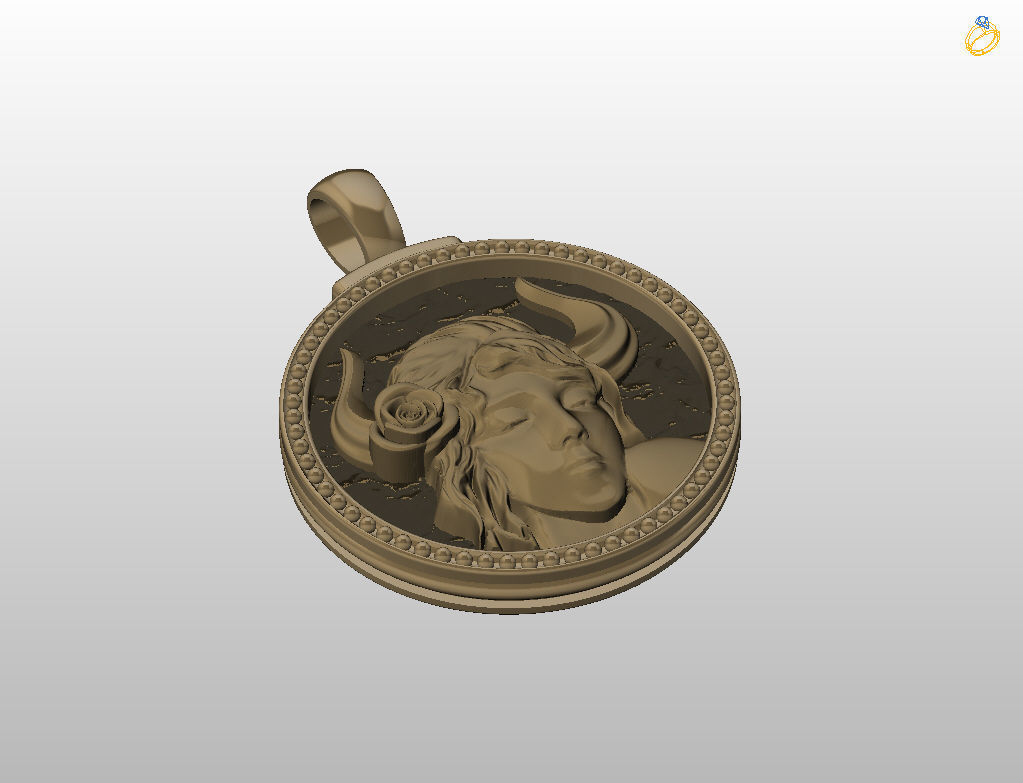 Horoscope Zodiac sign Taurus pendant 3D print model_40