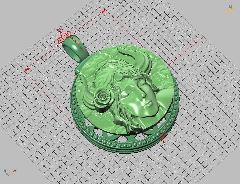 Horoscope Zodiac sign Taurus pendant 3D print model_13