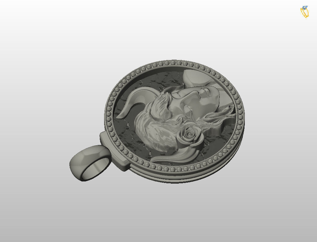 Horoscope Zodiac sign Taurus pendant 3D print model_17
