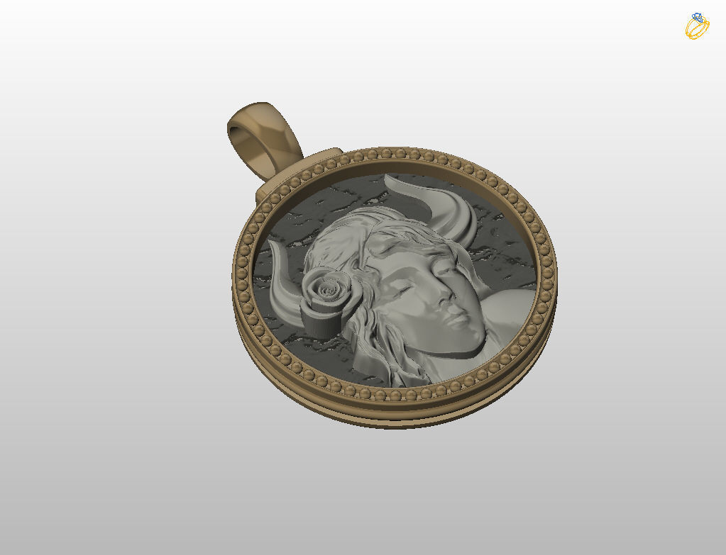 Horoscope Zodiac sign Taurus pendant 3D print model_22