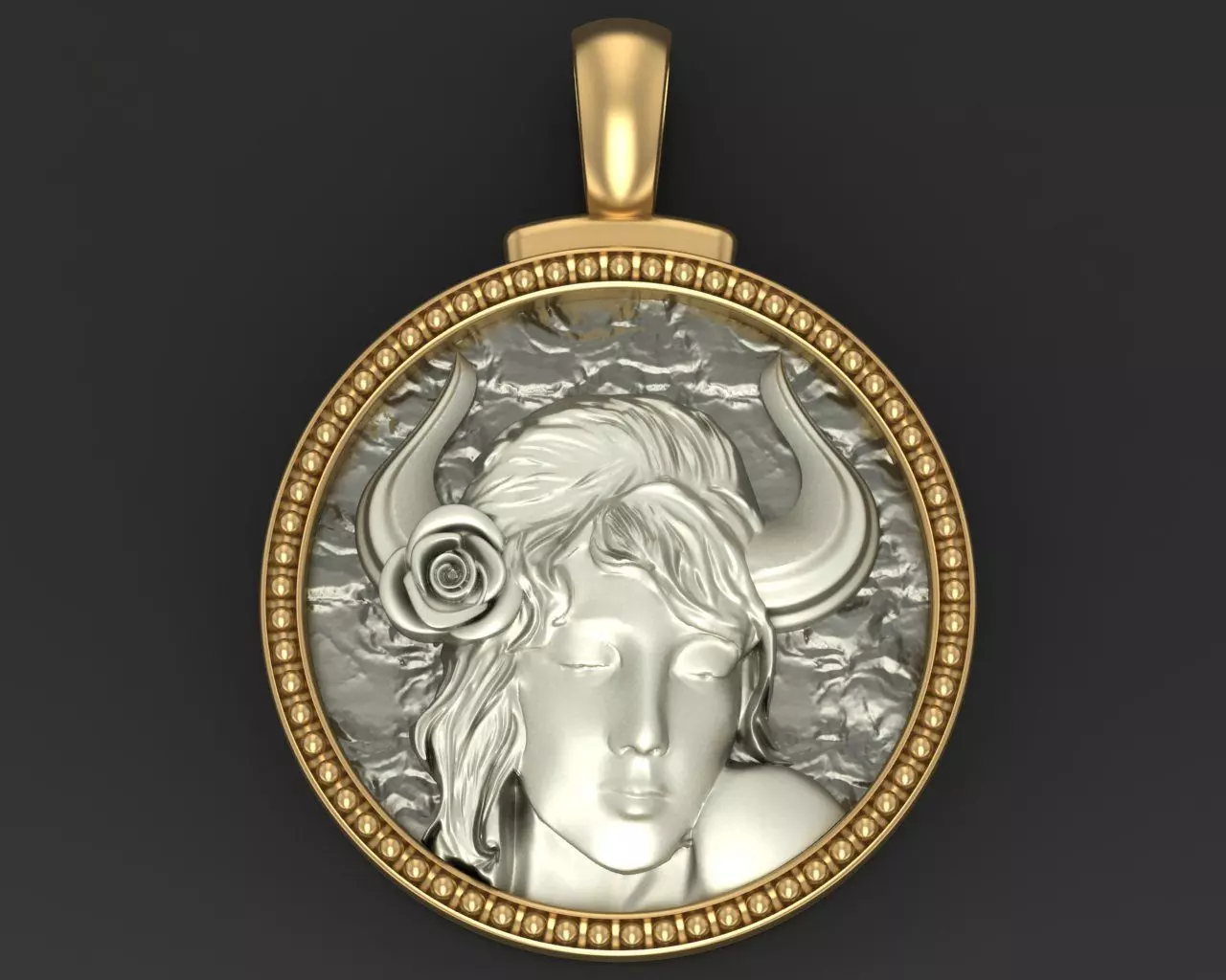 Horoscope Zodiac sign Taurus pendant 3D print model_0