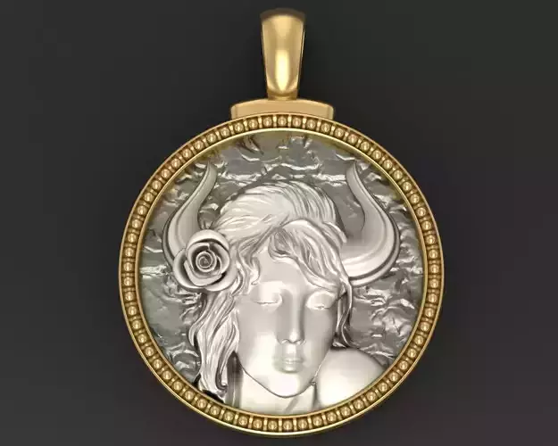 Horoscope Zodiac sign Taurus pendant 3D print model