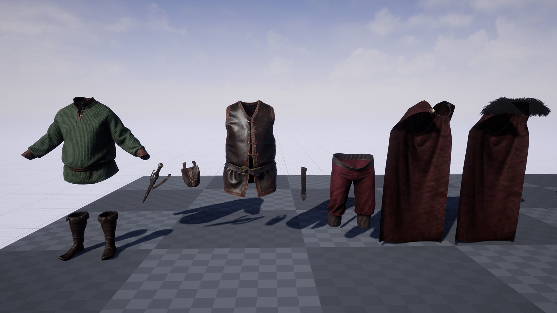 Merchant man holding suitcase Low-poly 3D model_17