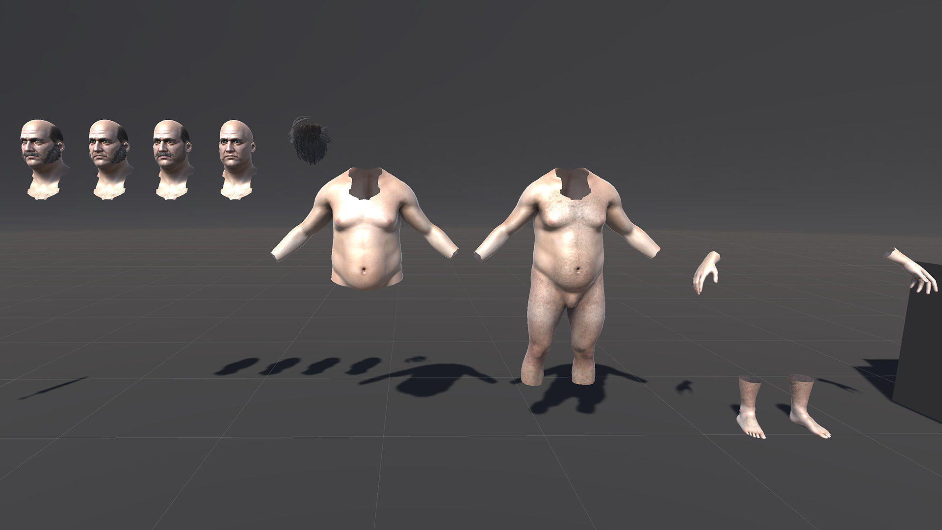 Merchant man holding suitcase Low-poly 3D model_33