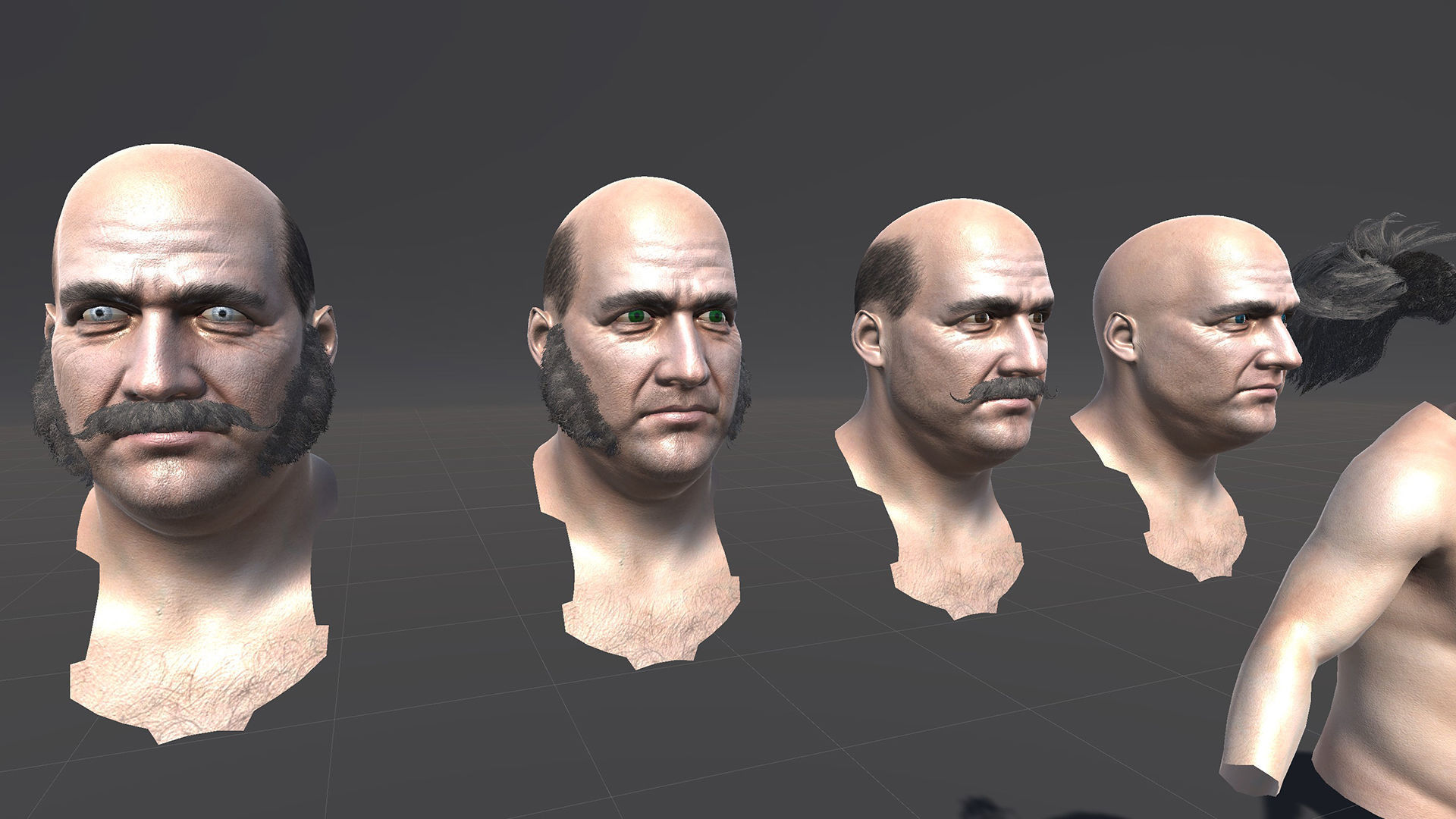 Merchant man holding suitcase Low-poly 3D model_32