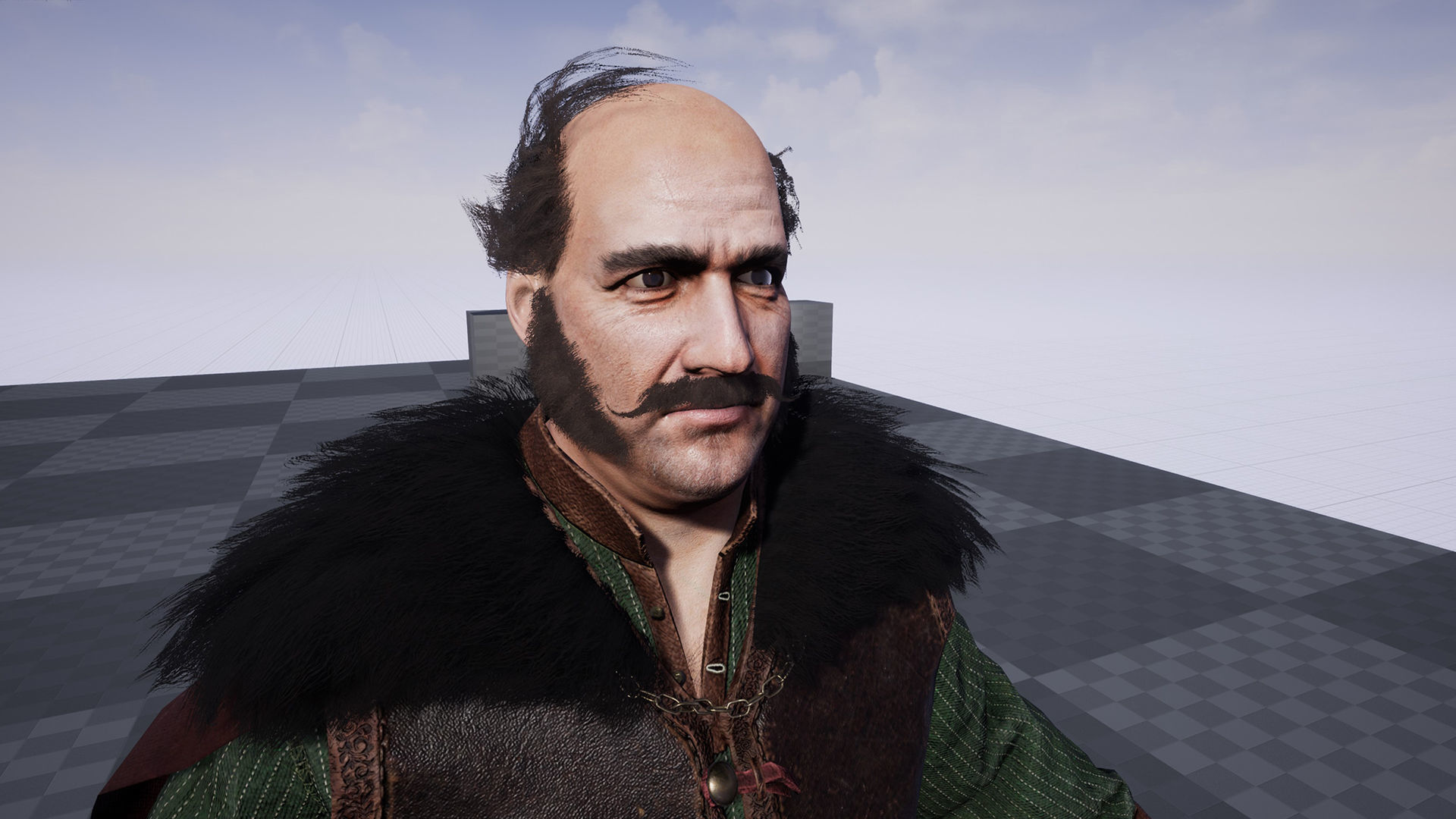 Merchant man holding suitcase Low-poly 3D model_16