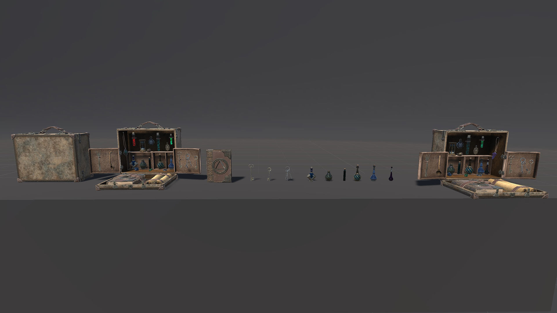 Merchant man holding suitcase Low-poly 3D model_28