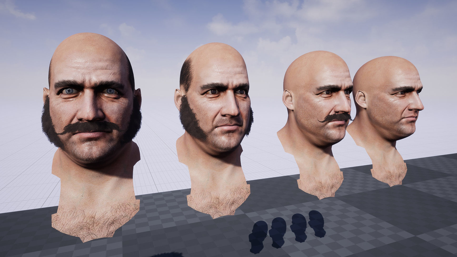 Merchant man holding suitcase Low-poly 3D model_21