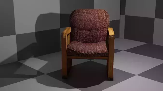 3d low poly guest chair