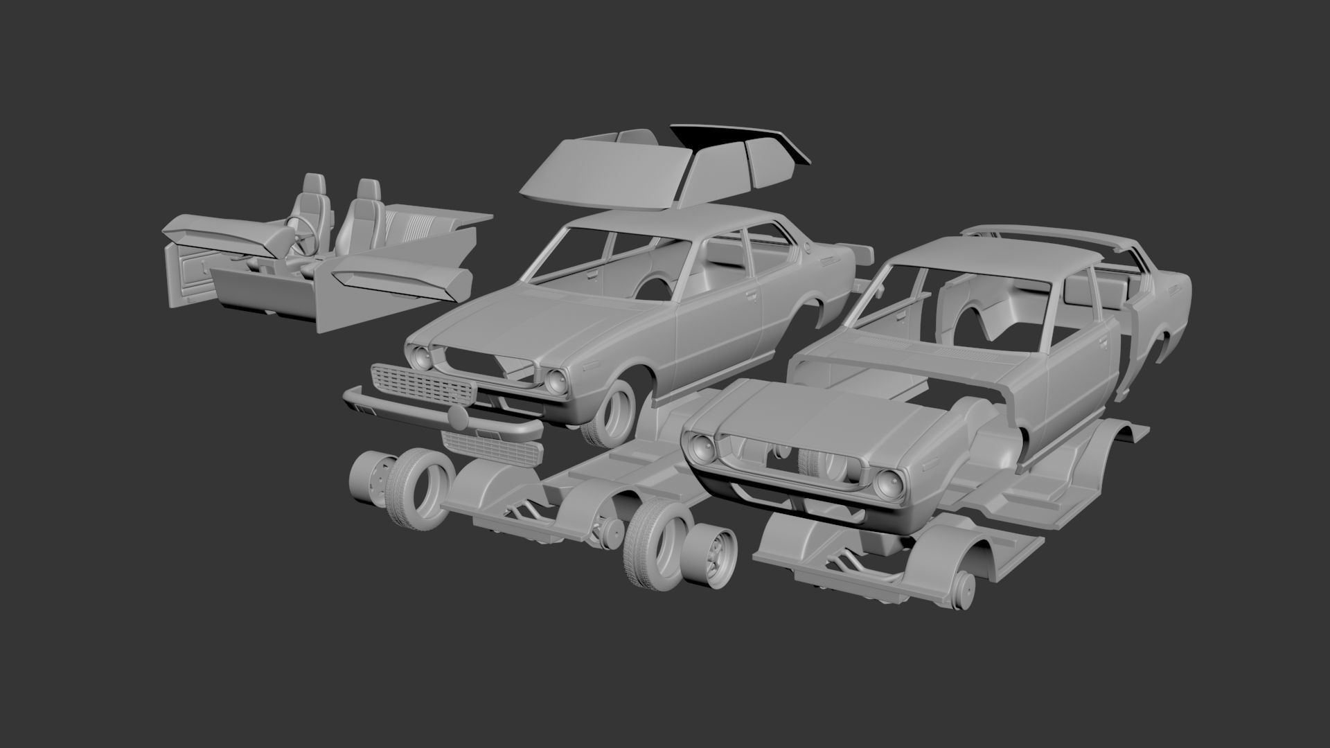 Toyota Corolla 1975 2 Door 3D print model_10