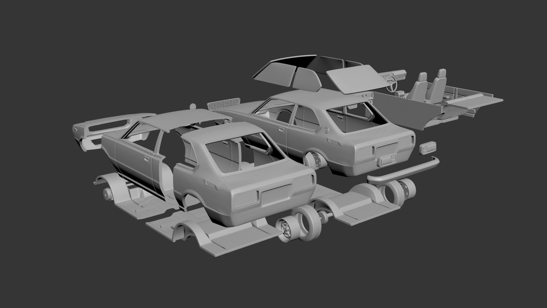 Toyota Corolla 1975 2 Door 3D print model_1