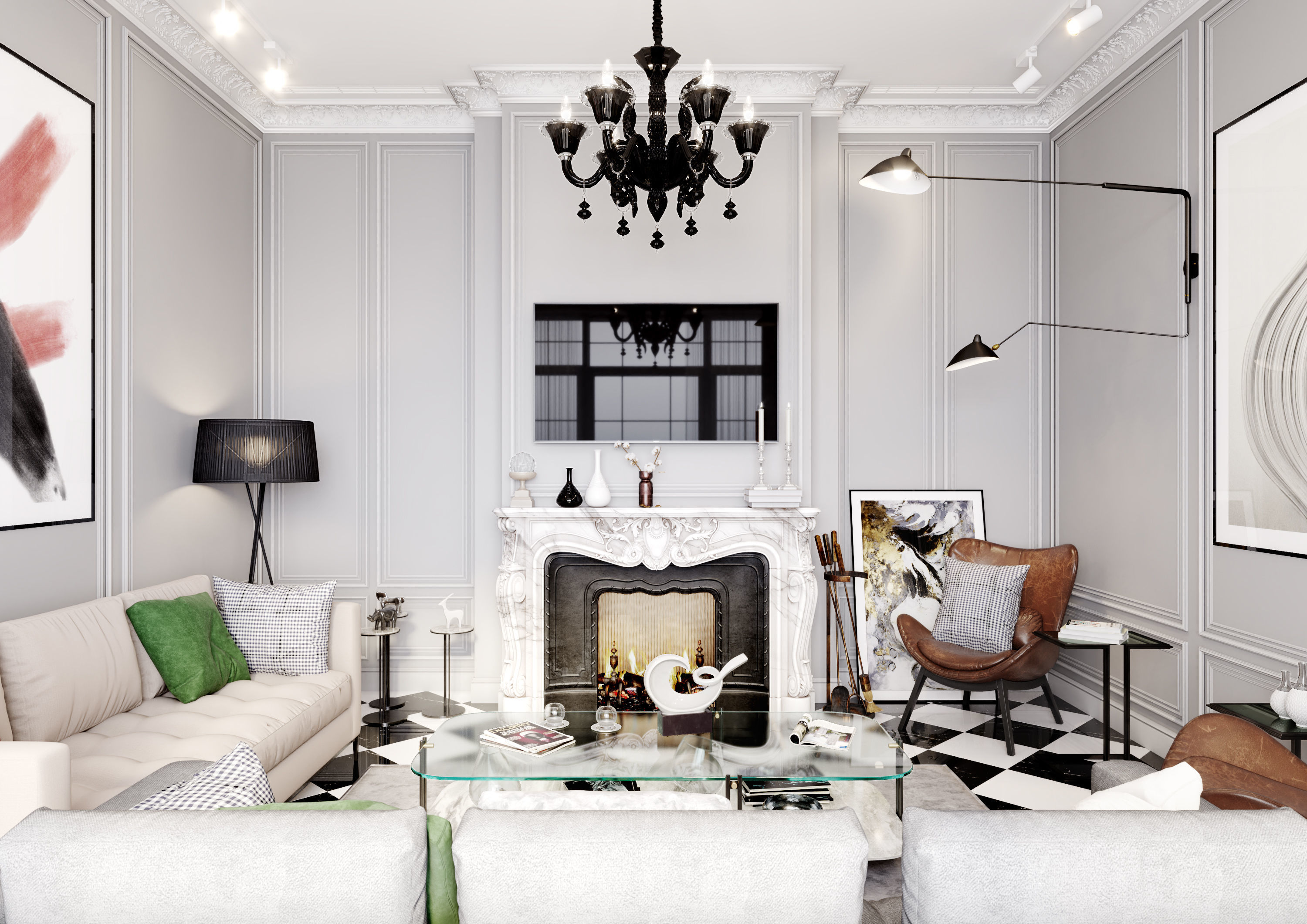 Living room 3D model_1