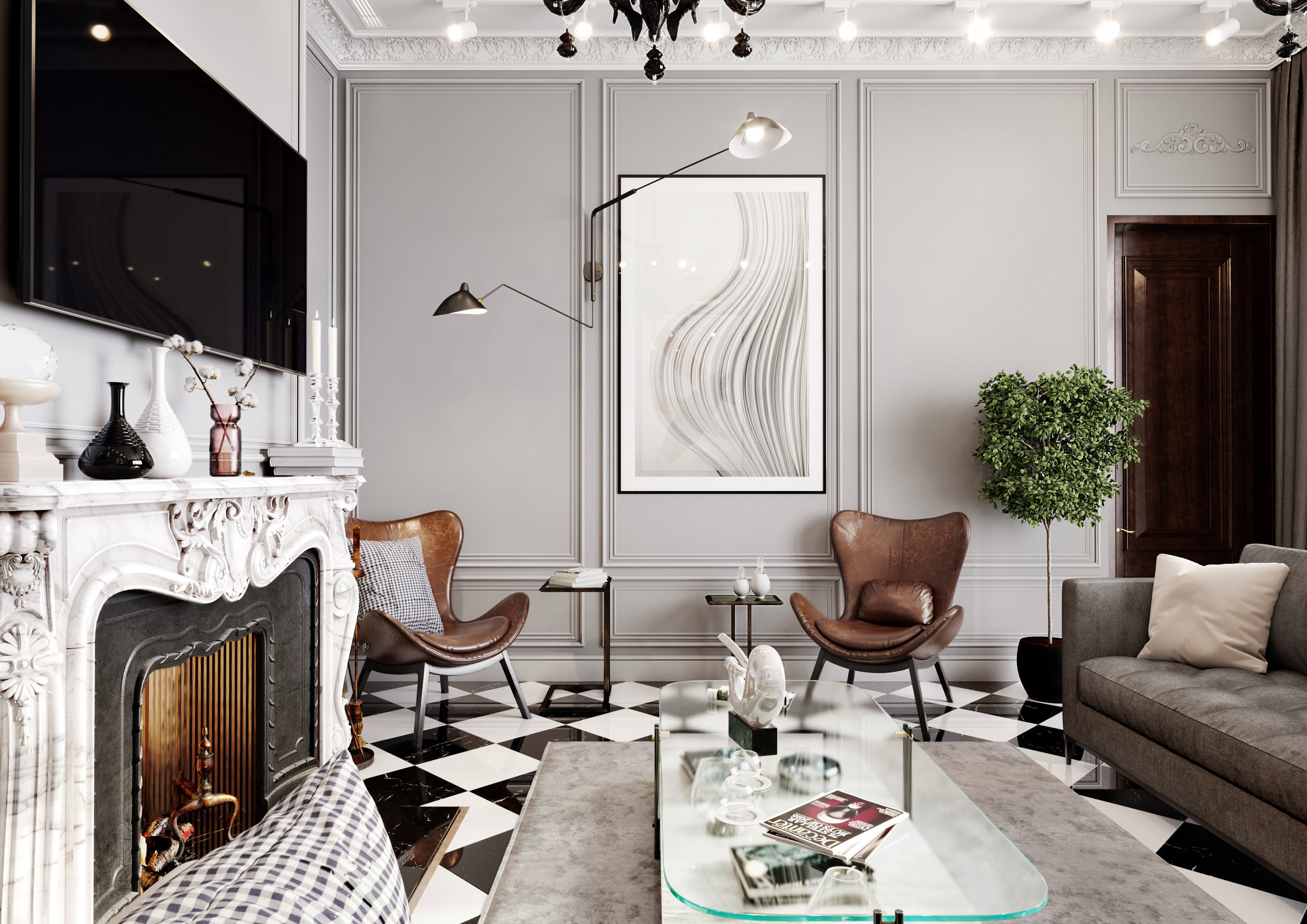 Living room 3D model_2