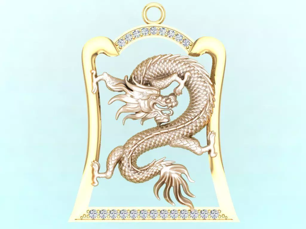 Dragon pendant - Mens pendants - N1021 3D print model