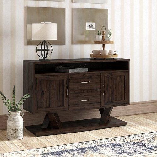 Shakira Wide  Drawer Buffet Console Table Low-poly 3D model