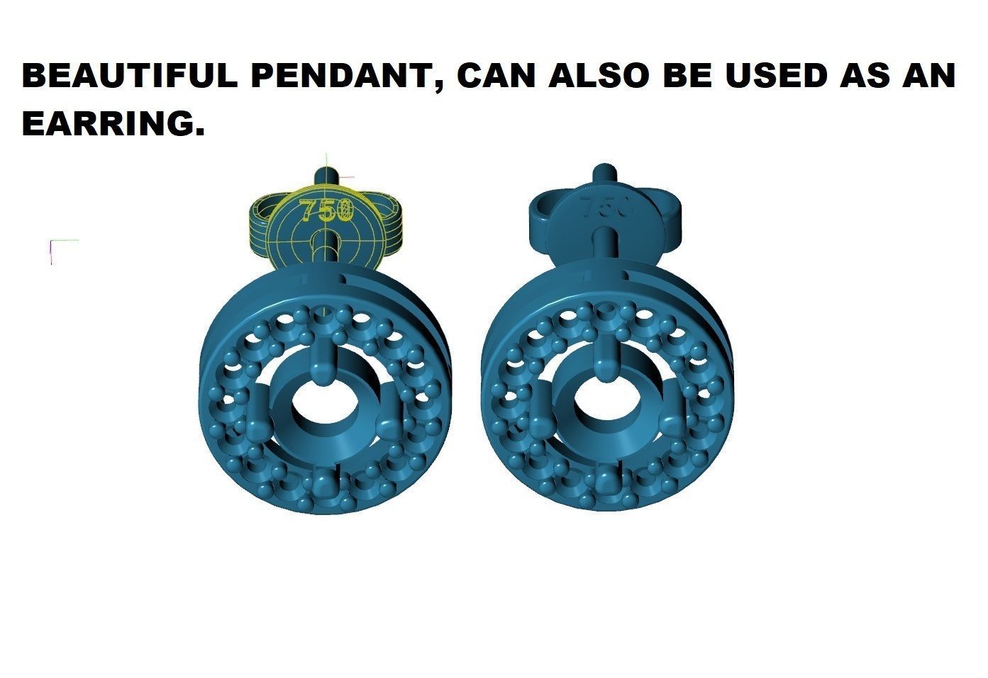 PENDANT SISSI  3D print model_3