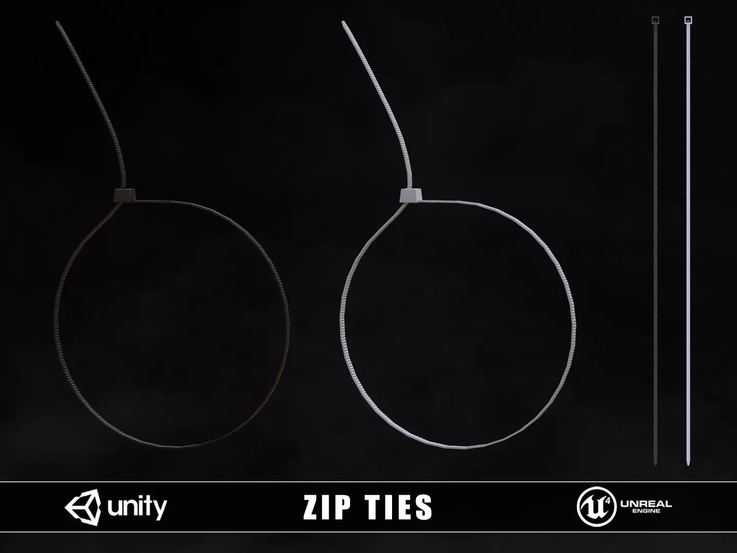 Zip Ties Low-poly 3D model