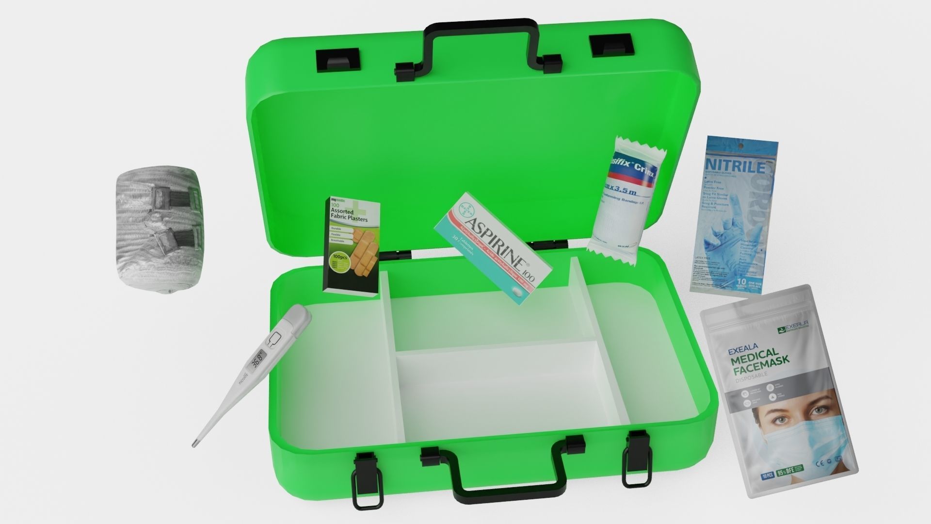 First Aid Low-poly 3D model_3