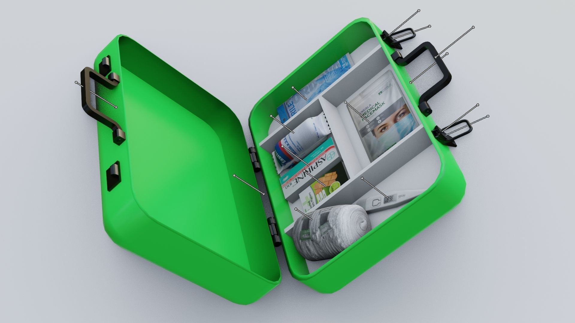 First Aid Low-poly 3D model_7