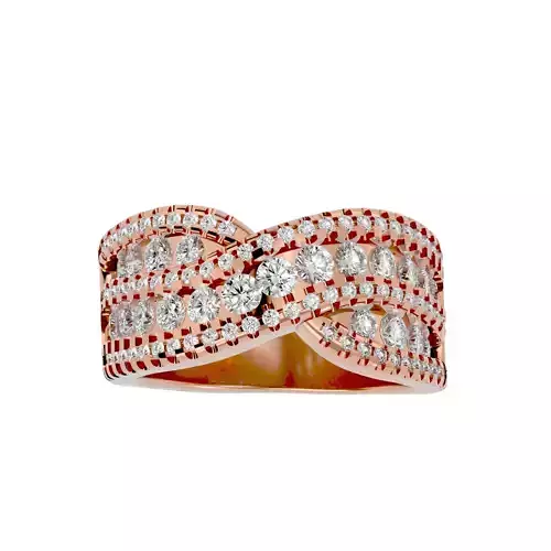 Diamond Band wedding engagement ring with 360 view animation 3D print model