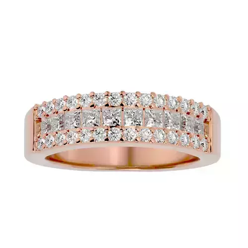 Diamond Band wedding engagement ring with 360 view animation 3D print model
