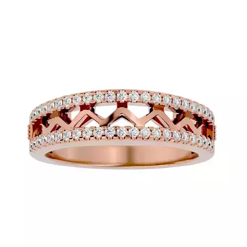 Diamond Band wedding engagement ring with 360 view animation 3D print model