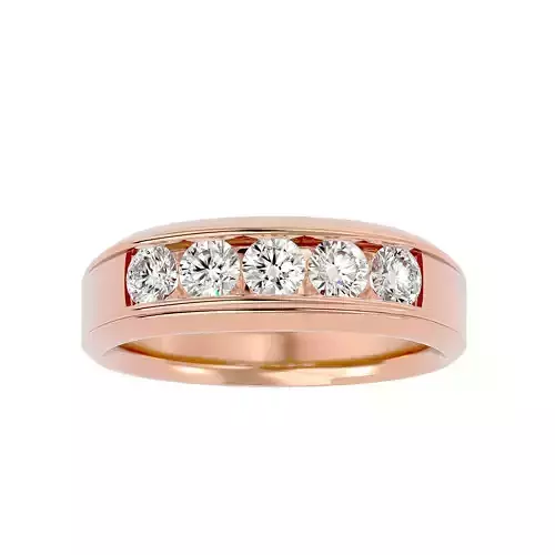 Diamond Band wedding engagement ring with 360 view animation 3D print model