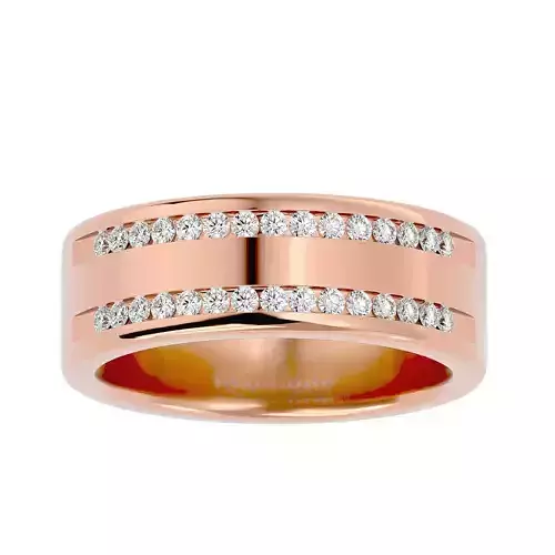 Diamond Band wedding engagement ring with 360 view animation 3D print model