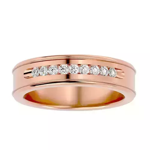 Diamond Band wedding engagement ring with 360 view animation 3D print model