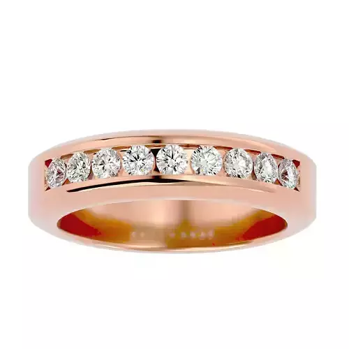 Diamond Band wedding engagement ring with 360 view animation 3D print model