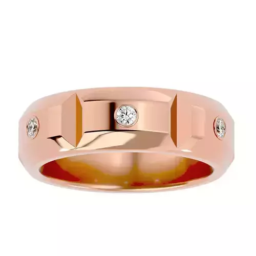 Diamond Band wedding engagement ring with 360 view animation 3D print model