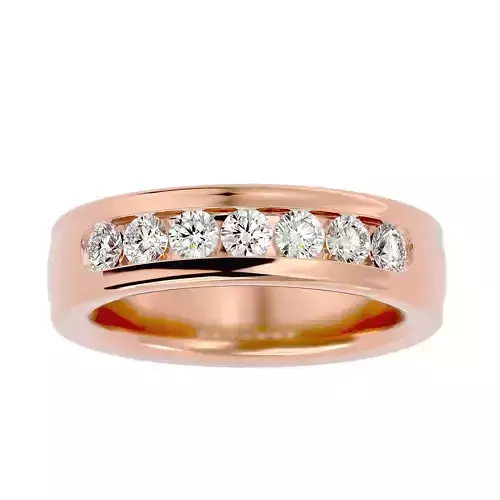 Diamond Band wedding engagement ring with 360 view animation 3D print model
