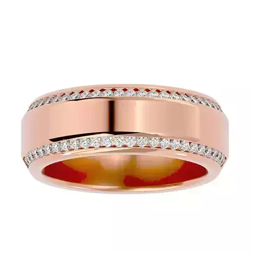 Diamond Band wedding engagement ring with 360 view animation 3D print model
