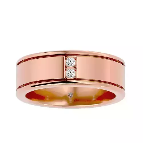 Diamond Band wedding engagement ring with 360 view animation 3D print model