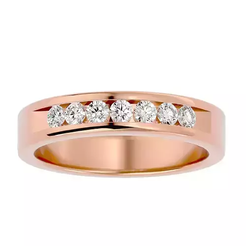 Diamond Band wedding engagement ring with 360 view animation 3D print model