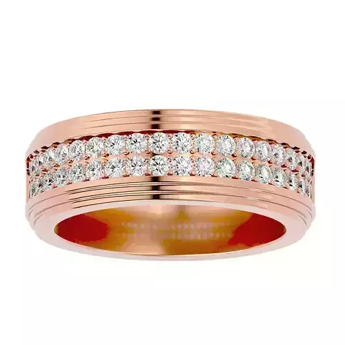 Diamond Band wedding engagement ring with 360 view animation 3D print model