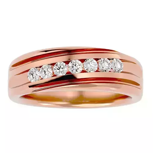 Diamond Band wedding engagement ring with 360 view animation 3D print model