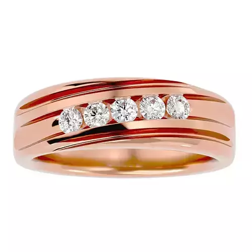 Diamond Band wedding engagement ring with 360 view animation 3D print model