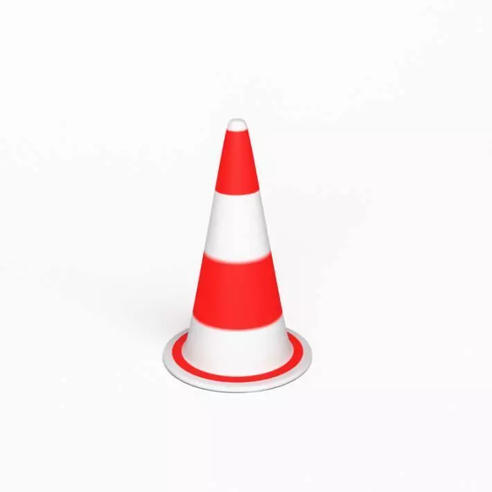 Traffic Caution Cone 3D model_0