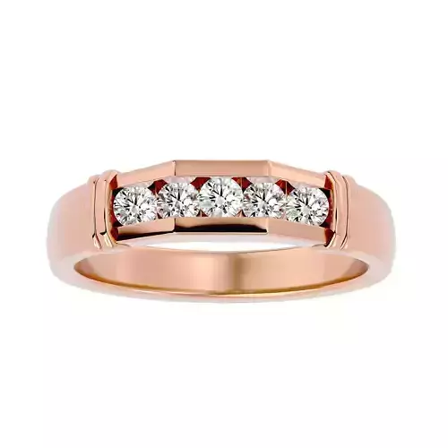 Diamond Band wedding engagement ring with 360 view animation 3D print model