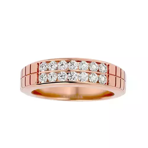 Diamond Band wedding engagement ring with 360 view animation 3D print model