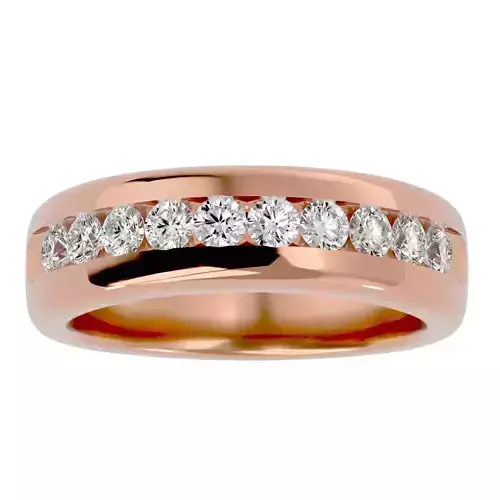 Diamond Band wedding engagement ring with 360 view animation 3D print model
