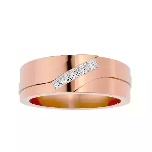 Diamond Band wedding engagement ring with 360 view animation 3D print model