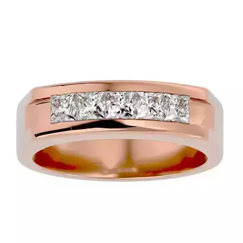 Diamond Band wedding engagement ring with 360 view animation 3D print model