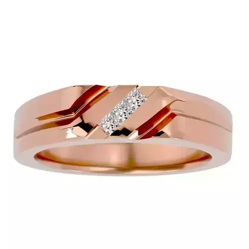 Diamond Band wedding engagement ring with 360 view animation 3D print model