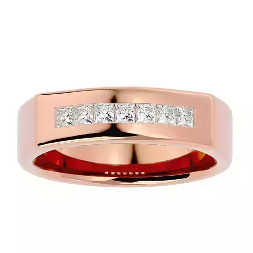 Diamond Band wedding engagement ring with 360 view animation 3D print model